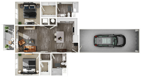 Halogen Apartments B1G 3D Floor Plan